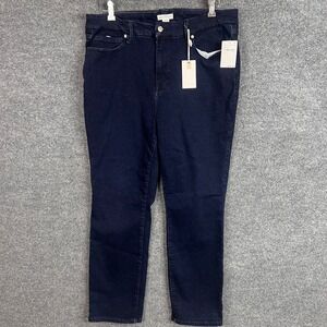 NEW $138 Good American High Rise Jeans Women Size 14-18 Dark Wash NWT